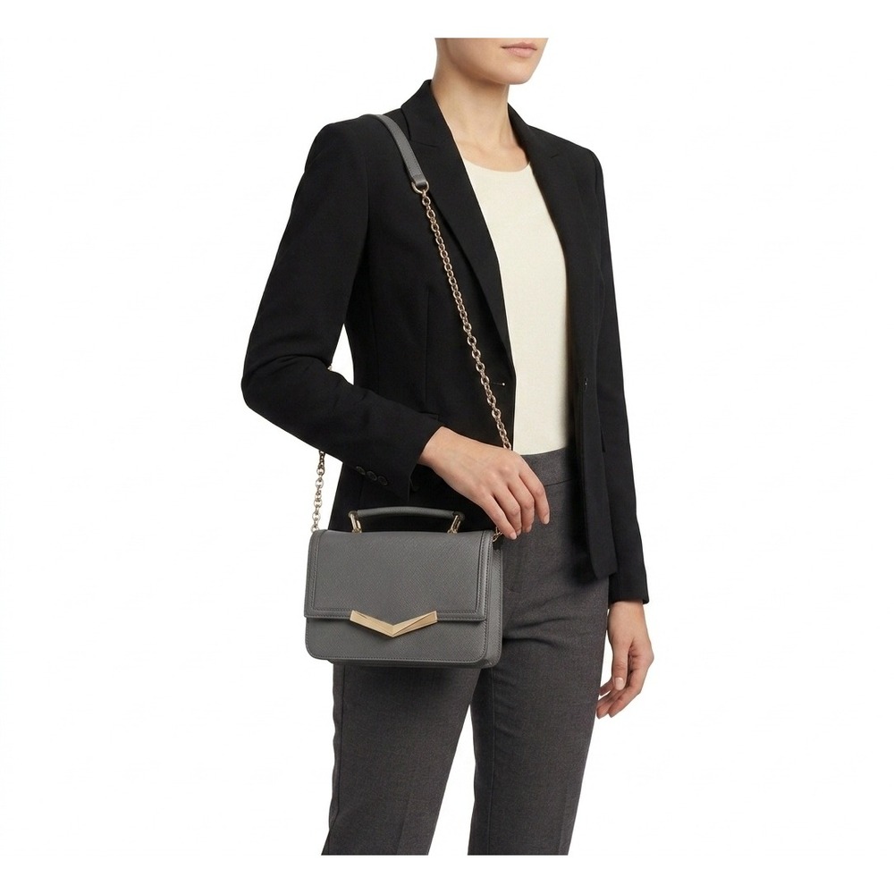 Urban Expressions Crossbody Bag Grey Vegan Leather Chain Strap - OS
